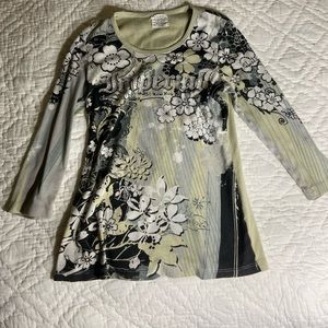 Floral Bedazzled Long Sleeve